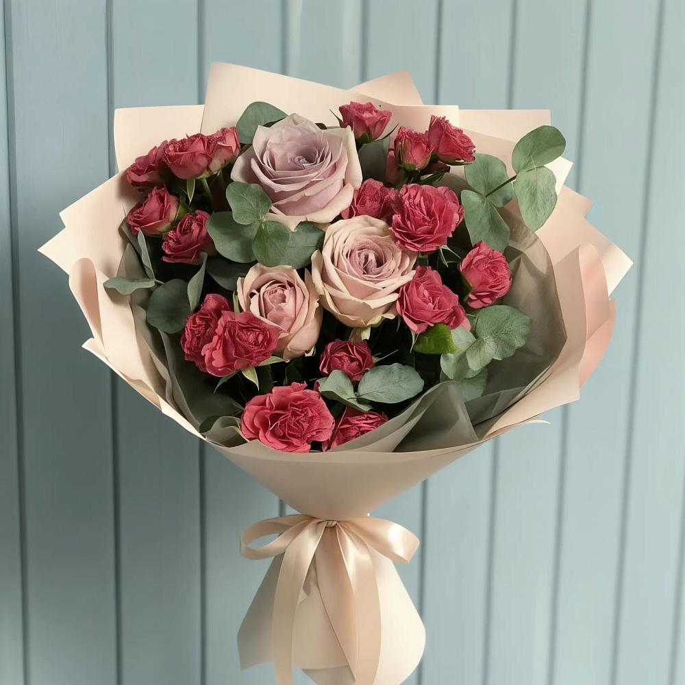 Букет цветов из: Гвоздики и Розы в Октябрьском Оренбургская область
