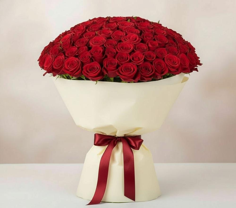 Букет 101 Красная роза Милано в Октябрьском Оренбургская область