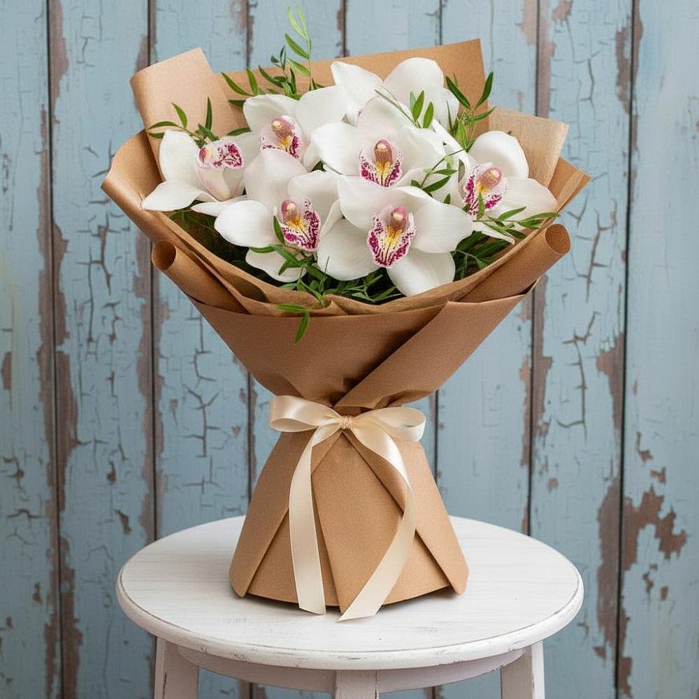 Букет цветов из: Орхидеи и Розы в Октябрьском Оренбургская область