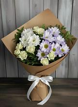 Букет цветов из:  Хризантемы и Розы в Октябрьском Оренбургская область