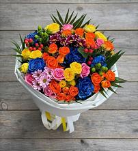Букет цветов из:  Розы и Хризантемы в Октябрьском Оренбургская область