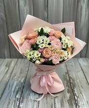 Букет цветов из:  Гвоздики, Розы и Хризантемы в Октябрьском Оренбургская область