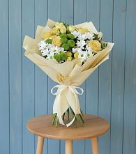 Букет цветов из:  Хризантемы и Розы в Октябрьском Оренбургская область