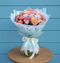 Букет цветов из:  Хризантемы и Розы в Октябрьском Оренбургская область