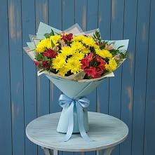 Букет цветов из:  Альстромерии и Хризантемы в Октябрьском Оренбургская область