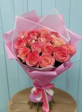 Букет 15 Розовых роз Равель в Октябрьском Оренбургская область